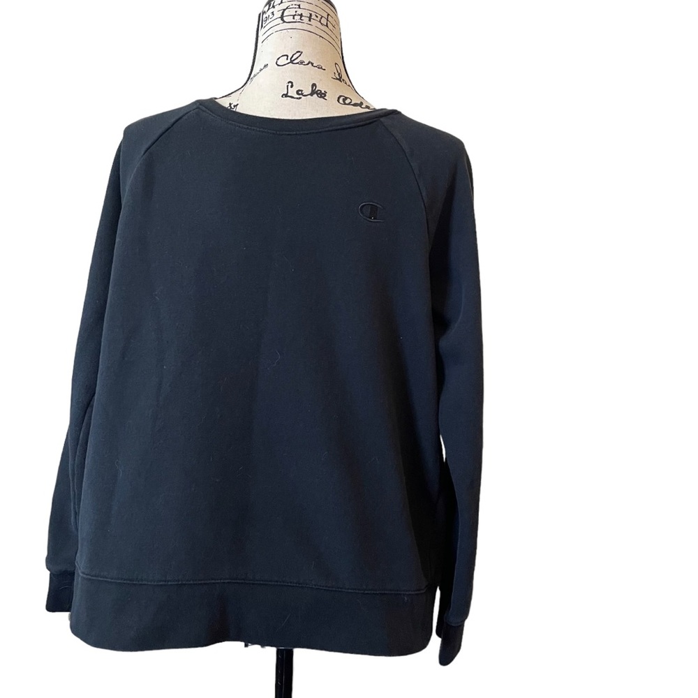 Champion Sweater Men Medium Black‎ Cotton Polyester Embroidered Pullover Casual
